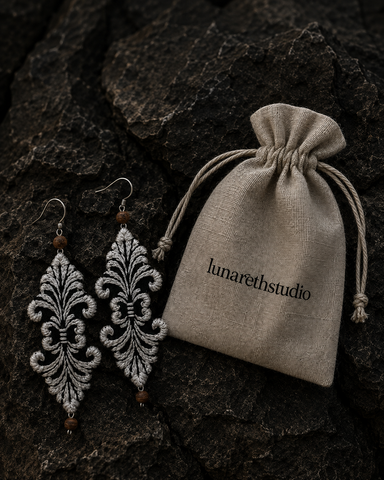 Embroidered Vine Tapestry Earrings