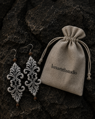 Embroidered Vine Tapestry Earrings