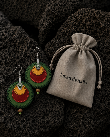 Nomad Ring Fabric Statement Earrings