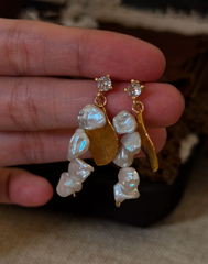Baroque Petal Pearl Drop Earrings