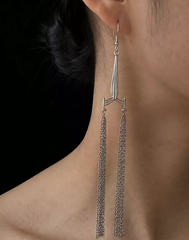 Shadow Weave Layered Chain Earrings