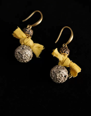 Carved Bell Knot Fringe Earrings