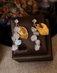 Baroque Petal Pearl Drop Earrings