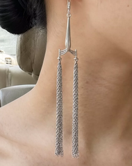 Shadow Weave Layered Chain Earrings