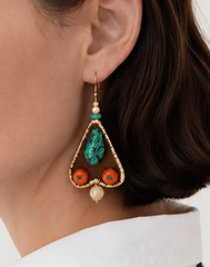 Bohemian Mosaic Fabric Drop Earrings