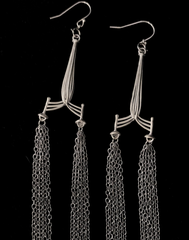 Shadow Weave Layered Chain Earrings