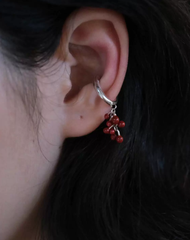 Crimson Ember Beaded Drop Earrings