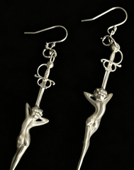 Sculptural Sword Figure Earrings