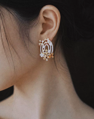 Blooming Osmanthus Halo Earrings