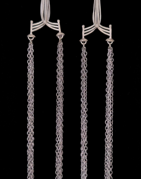 Shadow Weave Layered Chain Earrings