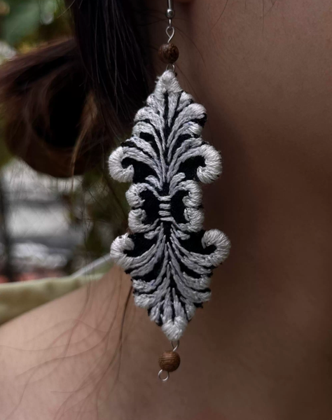 Embroidered Vine Tapestry Earrings