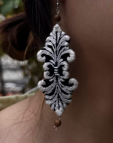 Embroidered Vine Tapestry Earrings