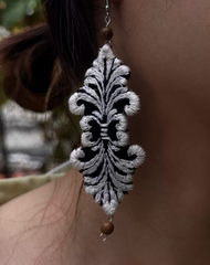 Embroidered Vine Tapestry Earrings