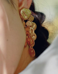 Weathered Disc Fringe Vintage Earrings