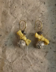 Carved Bell Knot Fringe Earrings