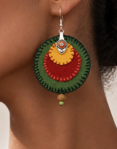 Nomad Ring Fabric Statement Earrings
