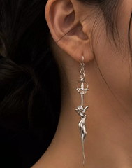 Sculptural Sword Figure Earrings