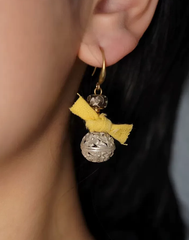 Carved Bell Knot Fringe Earrings